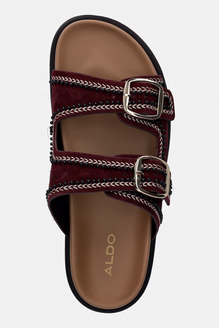 Aldo klapki zamszowe BOHOCHIC bordowy 14189937.BOHOCHIC