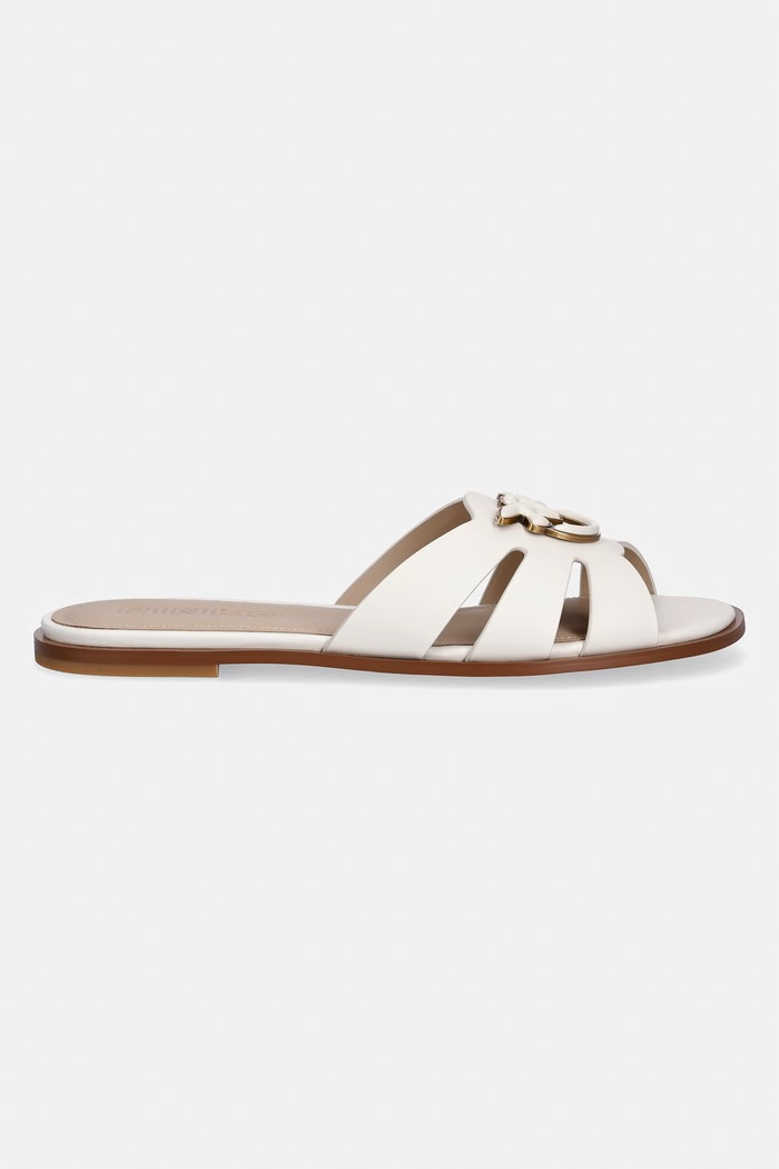 Pinko papuci pentru femei, din piele Milly 04 SD0463.P001.Z12 bej SS26