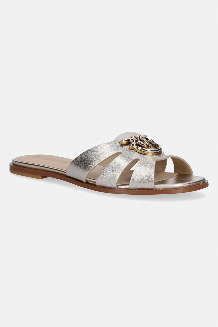 Pinko šľapky dámske kožené Milly 04 zlatá SD0463.P049.Z22