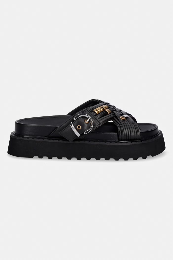 Pinko šľapky dámske kožené Kate 09 SD0537.P003.Z99 čierna SS26