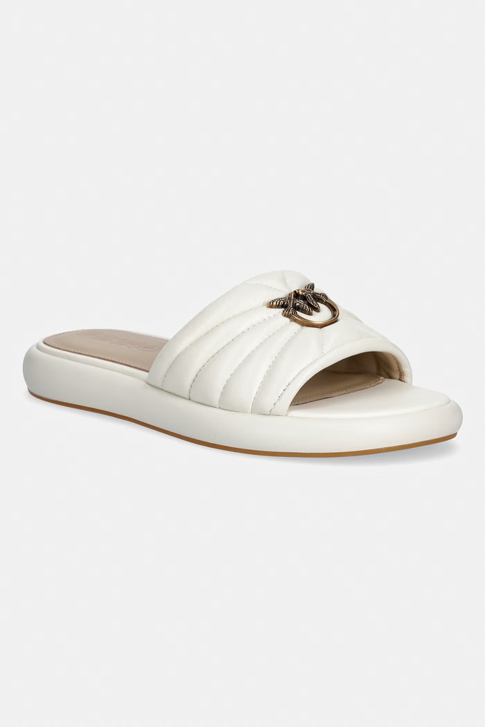 Pinko papuci pentru femei, din piele Fiona 03 bej SD0525.P003.Z12