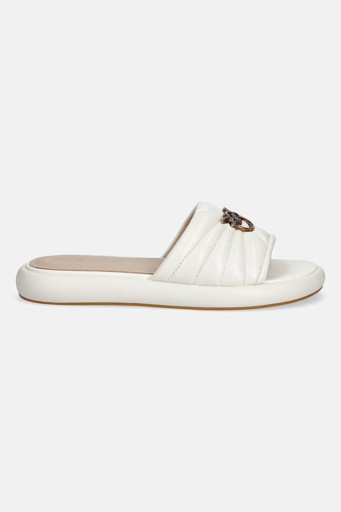 Pinko papuci pentru femei, din piele Fiona 03 SD0525.P003.Z12 bej SS26