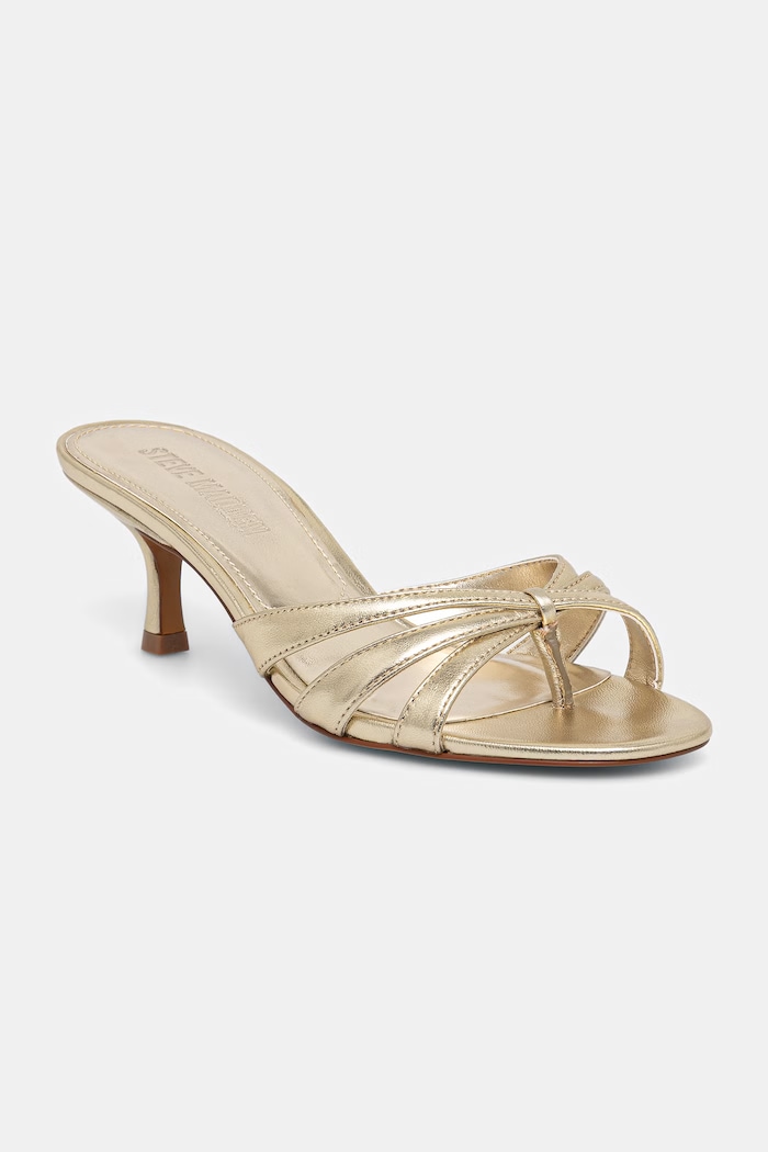 Steve Madden klapki skórzane Cary 5-8 cm złoty 11003878.977