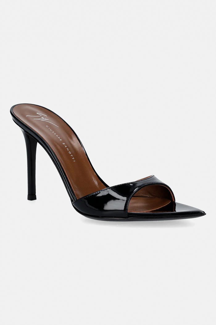 Giuseppe Zanotti bőr papucs Intrigo tűsarok fekete I400007.005