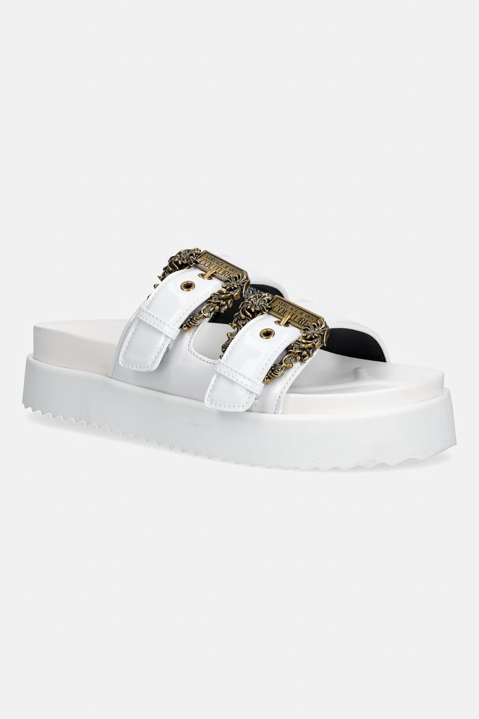 Šľapky Versace Jeans Couture platforma biela 80VA3SM1.ZS190.003
