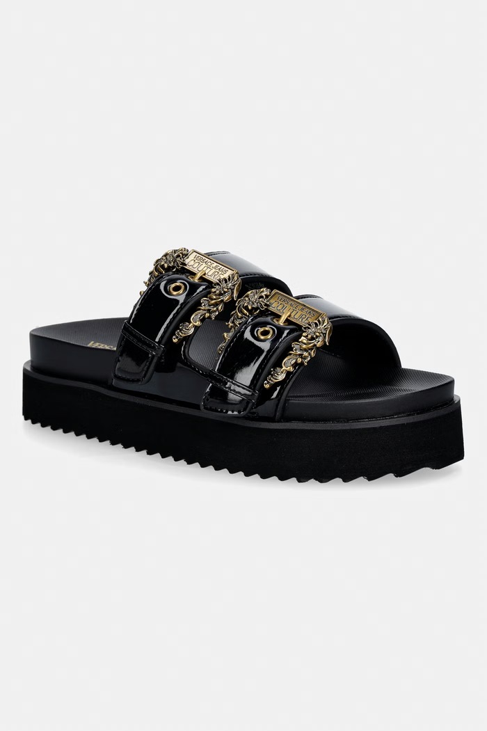 Šľapky Versace Jeans Couture platforma čierna 80VA3SM1.ZS190.899