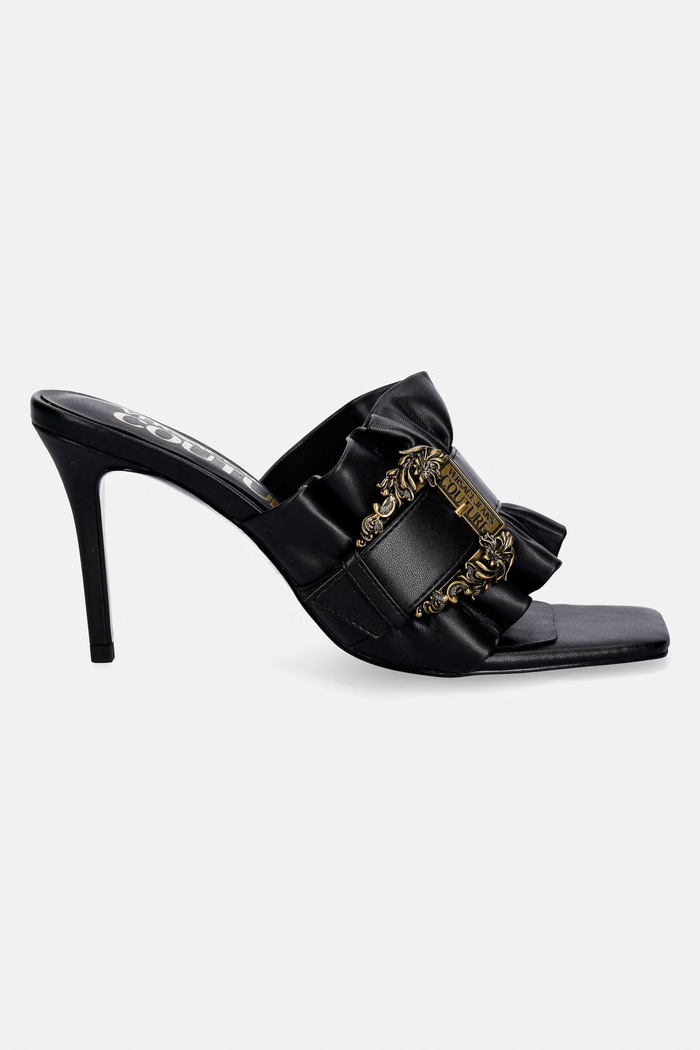Versace Jeans Couture klapki na wysokim obcasie damskie 80VA3S70.ZSS83.899 czarny SS26