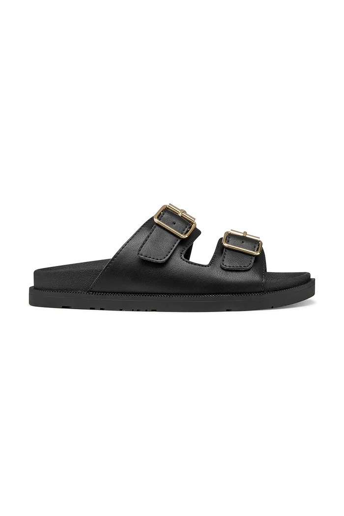Παντόφλες Geox SANDAL FOAMMENTERA φλατ μαύρο J65P0B000BCC9999
