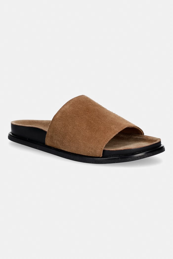 Vagabond Shoemakers šľapky na plochom podpätku dámske semišové EFFIE béžová 5922.440.08