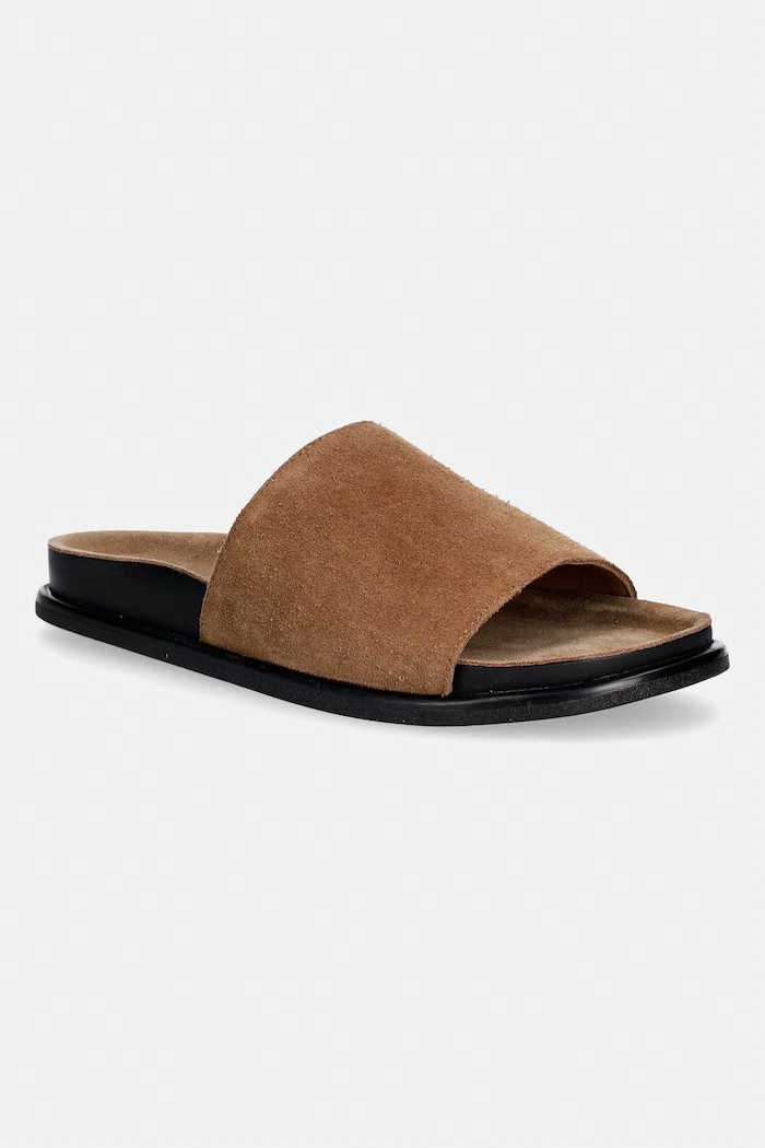 Vagabond Shoemakers šľapky na plochom podpätku dámske semišové EFFIE béžová 5922.440.08