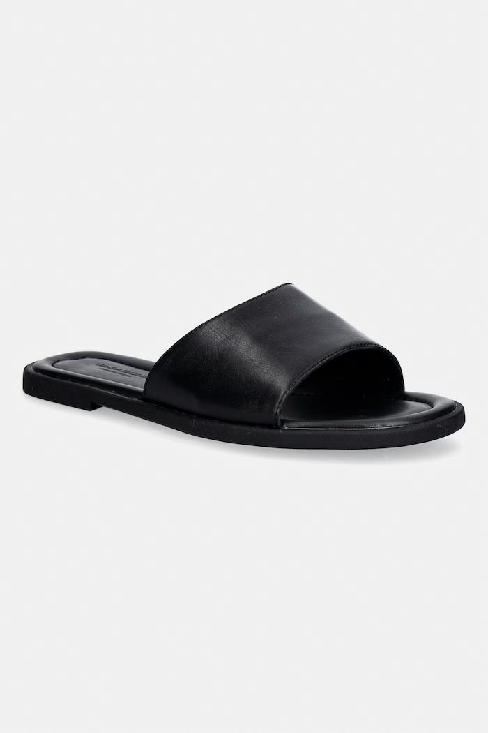 Vagabond Shoemakers šľapky na plochom podpätku dámske kožené ZAIDA čierna 6109.301.20