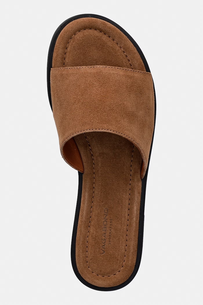 Vagabond Shoemakers šľapky na plochom podpätku dámske semišové ZAIDA béžová 6109.340.08