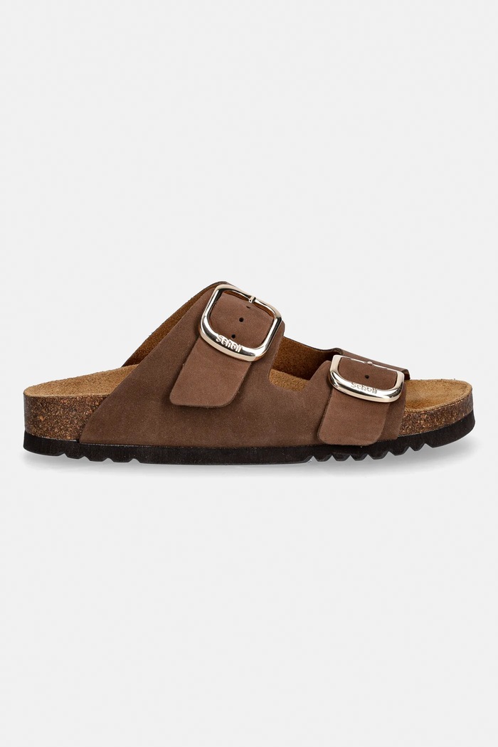 Scholl papucs velúrból NOELLE F301151438 barna SS26