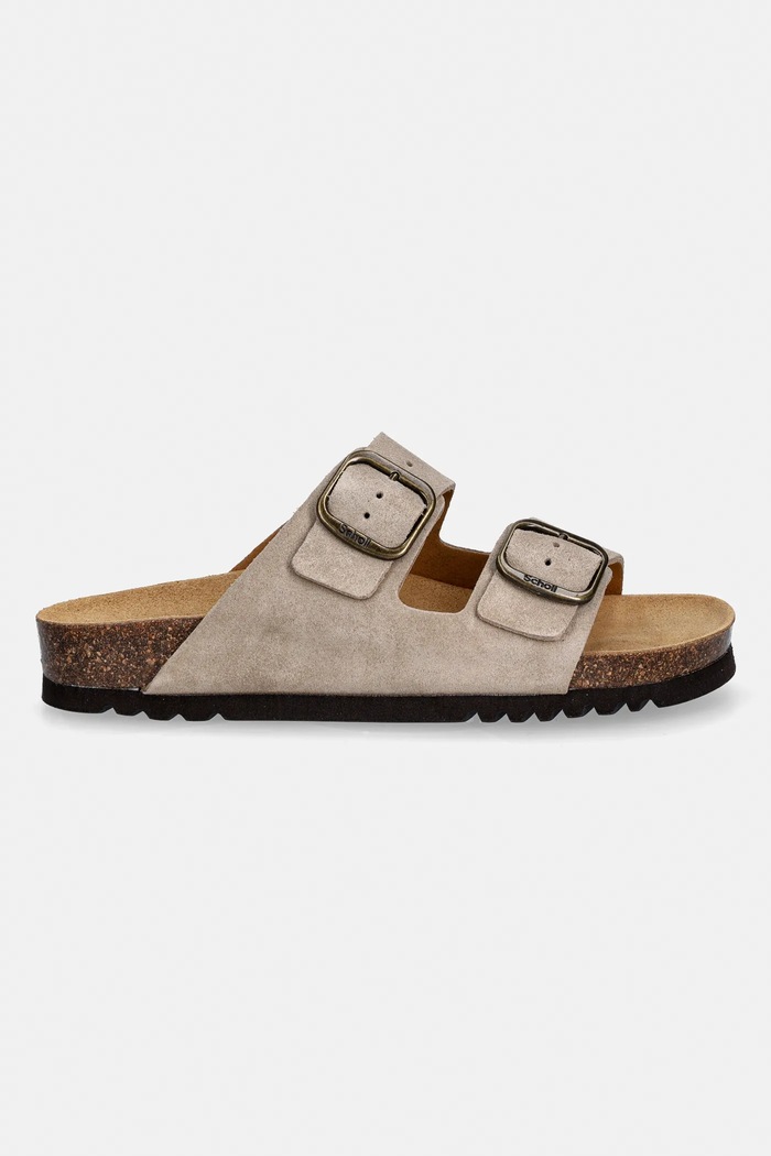 Scholl papucs velúrból JOSEPHINE F321652361 bézs SS26