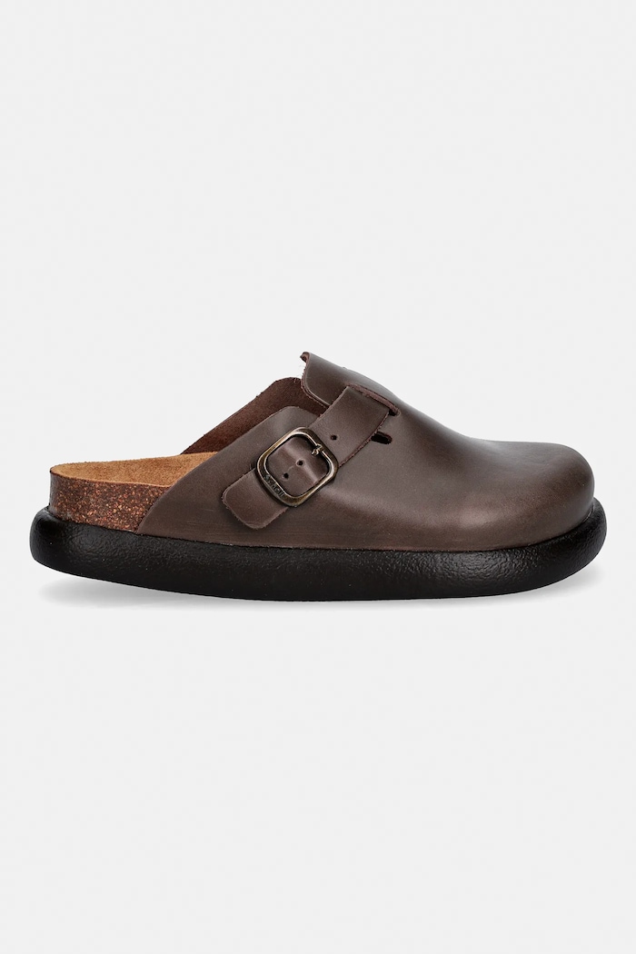 Scholl bőr papucs FAE F323971590 barna SS26