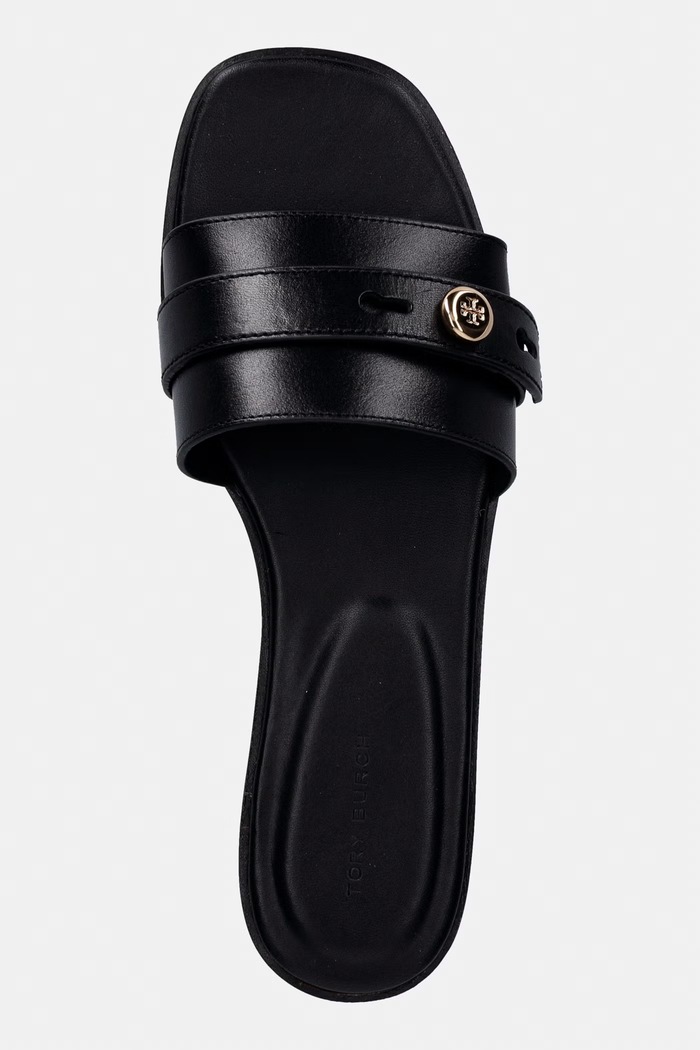 Tory Burch ciabatte slide in pelle Romy Slide nero 181993.006