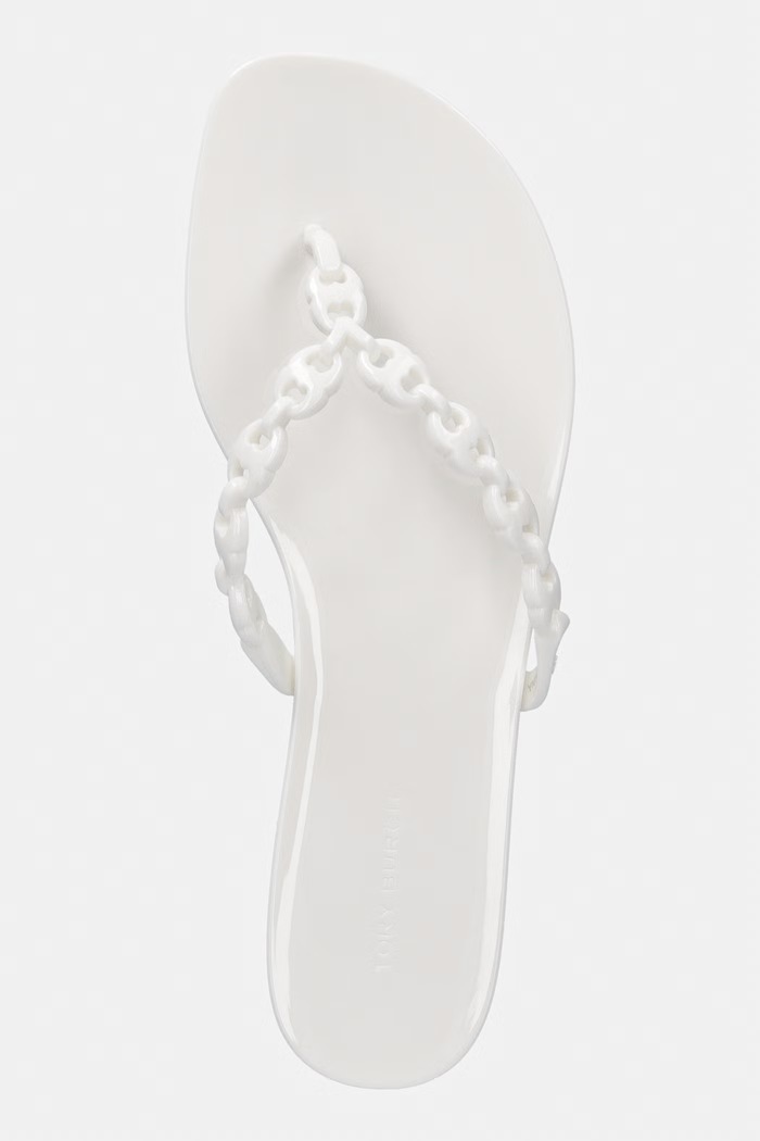 Tory Burch σαγιονάρες διχαλωτές Γυναικείες Gemini Link Jelly λευκό 171312.100