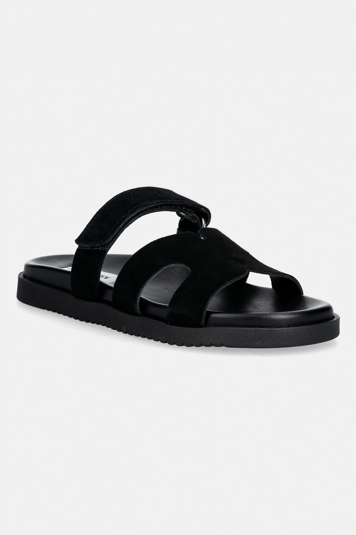 Παντόφλες σουέτ Steve Madden Missile-E φλατ μαύρο 11003504.015