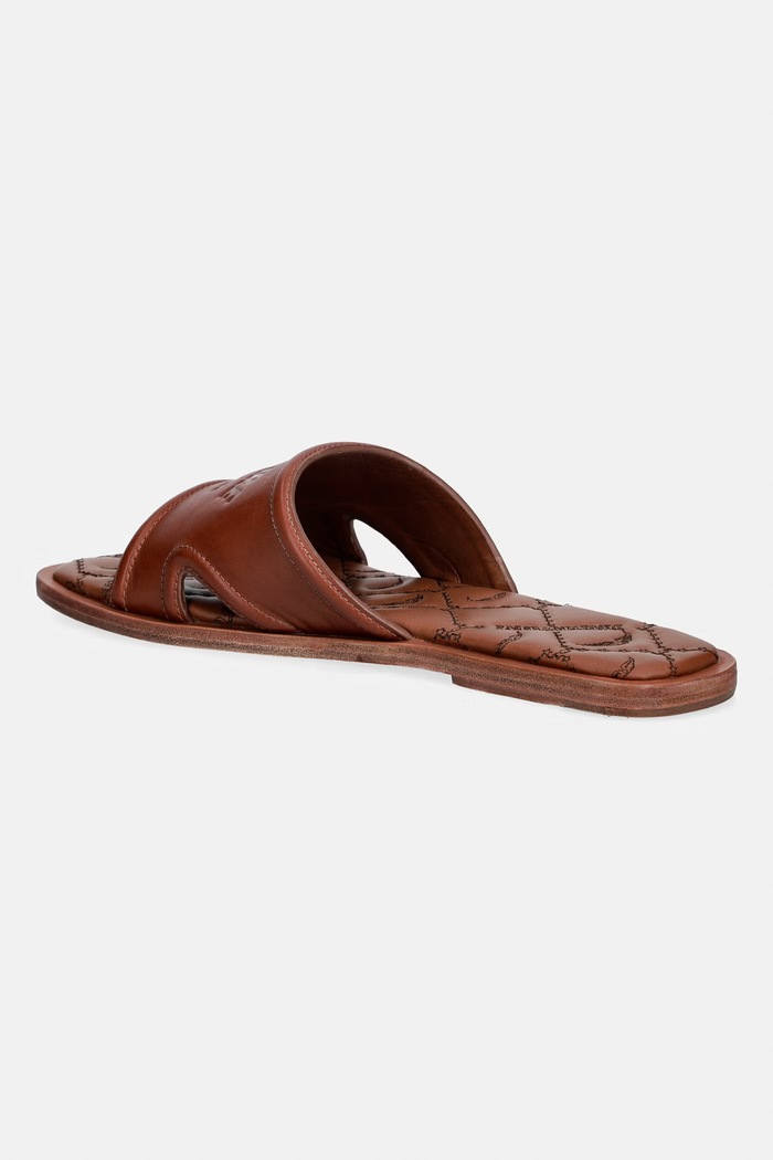Scarpe ZADIG&VOLTAIRE ciabatte slide in pelle Beach Mule SWCT02130 marrone
