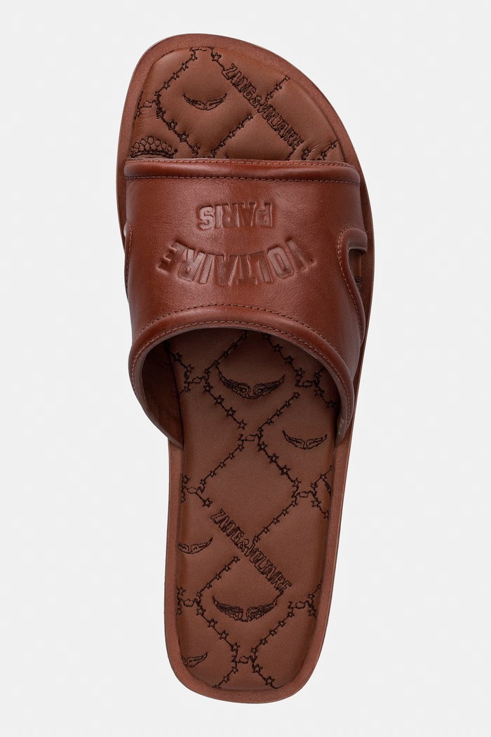 ZADIG&VOLTAIRE ciabatte slide in pelle Beach Mule marrone SWCT02130