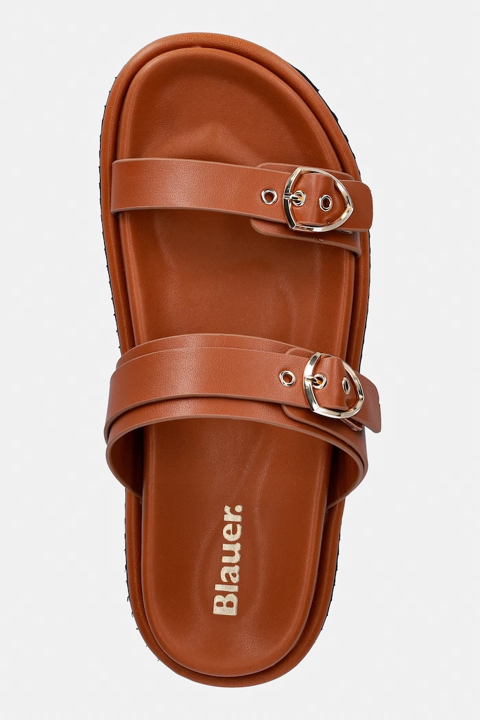 Blauer ciabatte slide in pelle BLOOM03 marrone S6BLOOM03.LEA