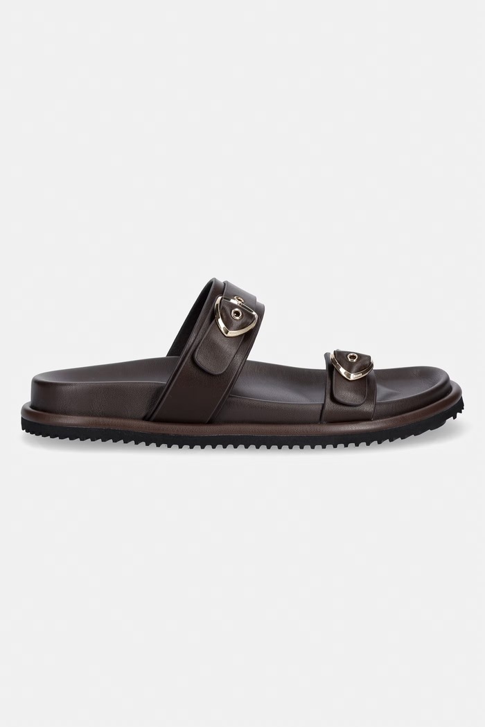 Blauer ciabatte slide in pelle BLOOM03 S6BLOOM03.LEA marrone SS26