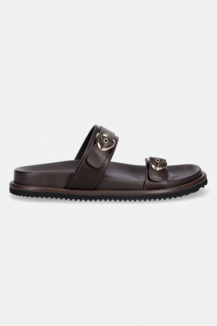 Blauer ciabatte slide in pelle BLOOM03 S6BLOOM03.LEA marrone SS26