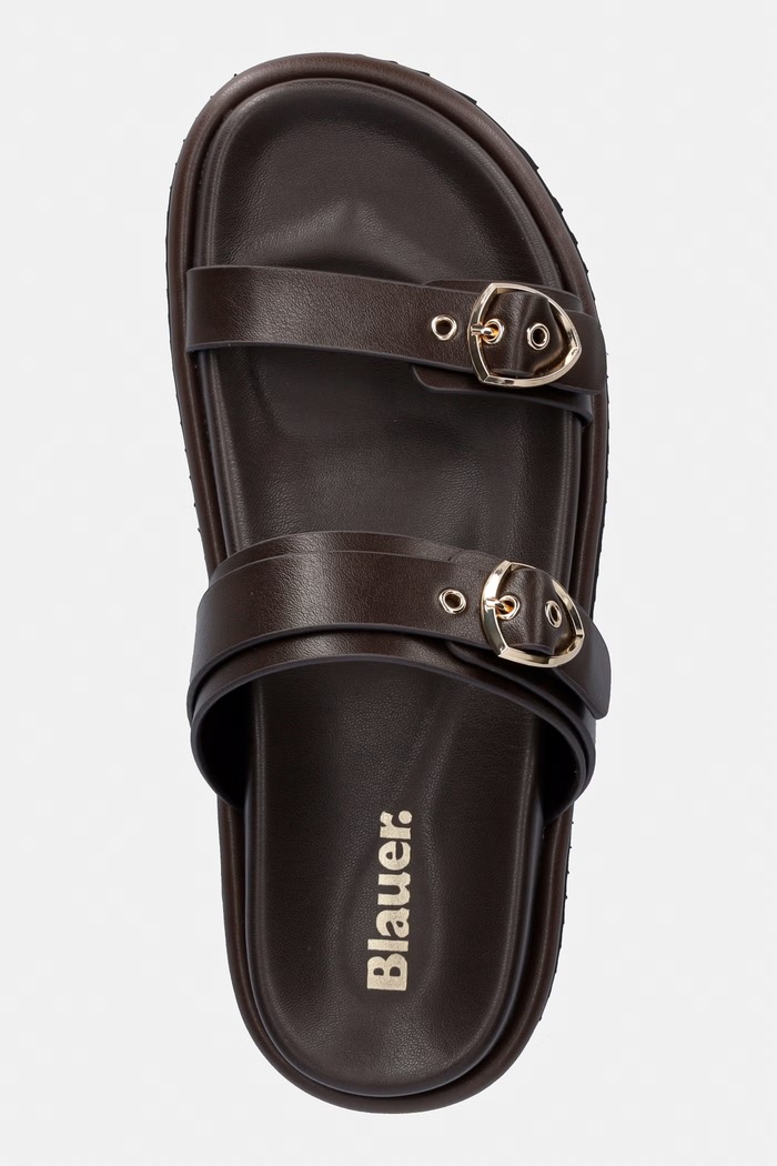Blauer ciabatte slide in pelle BLOOM03 marrone S6BLOOM03.LEA