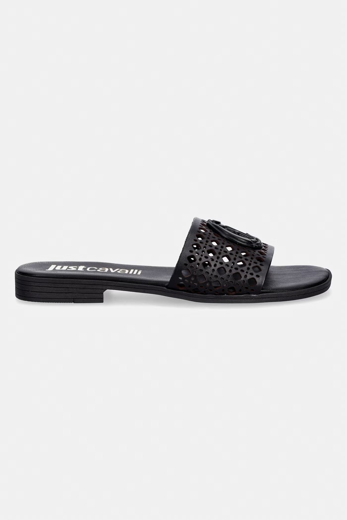 Just Cavalli ciabatte slide in pelle 80RA3S82ZPB95899 nero SS26
