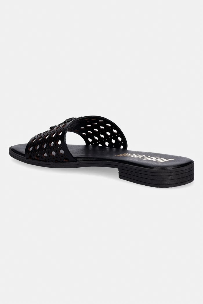Scarpe Just Cavalli ciabatte slide in pelle 80RA3S82ZPB95899 nero