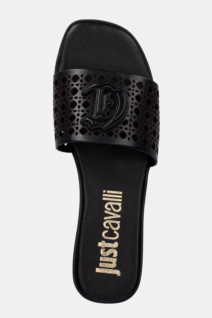 Just Cavalli ciabatte slide in pelle nero 80RA3S82ZPB95899