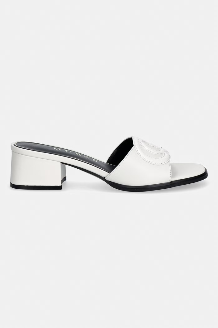 Guess σαγιονάρες γυναικείες δερμάτινες CERINNA FLJCNN.LEP03.WHITE μπεζ SS26