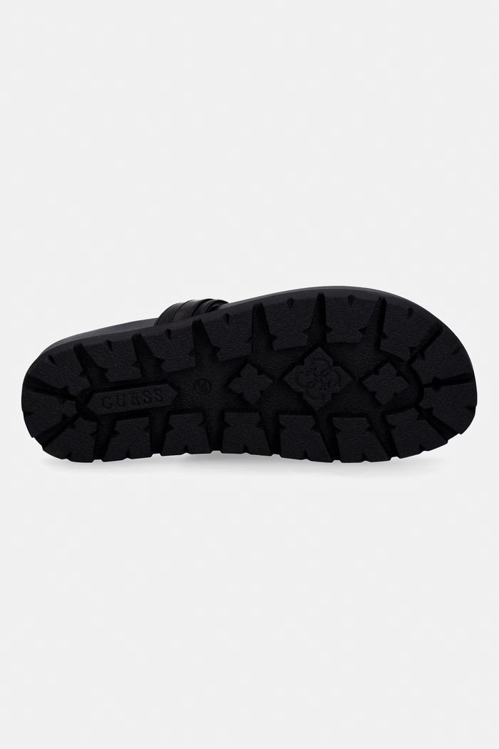 Guess šľapky dámske kožené FARRON FLJFRR.LEA03.BLACK čierna