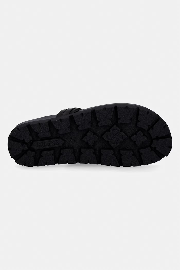 Guess šľapky dámske kožené FARRON FLJFRR.LEA03.BLACK čierna