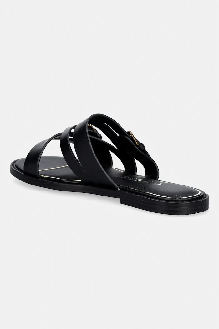 Obuv Guess šľapky dámske kožené GRAYDEN FLJGRY.LEA03.BLACK čierna