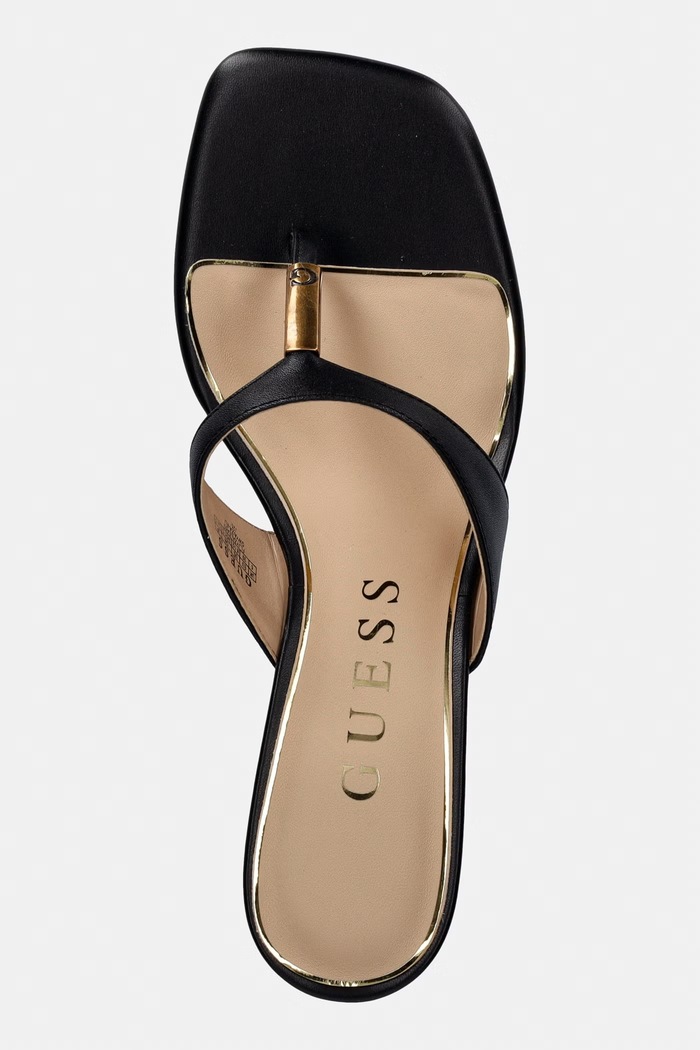 Guess japonki skórzane YAIZA czarny FLJYZA.LEA03.BLACK
