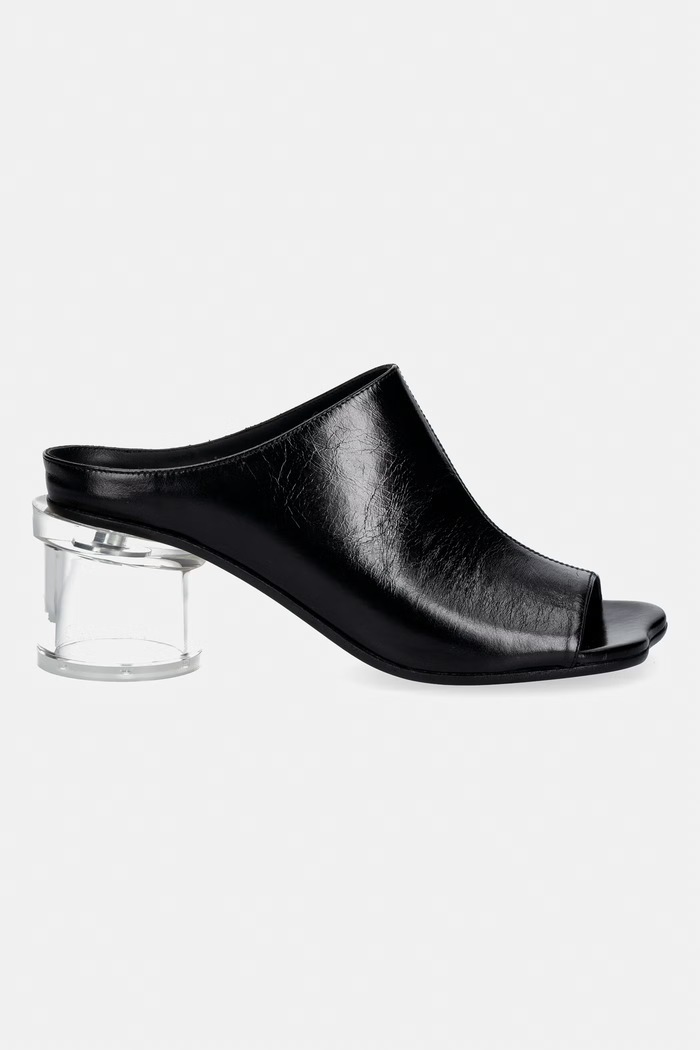 MM6 Maison Margiela ciabatte slide in pelle S59WP0215.P7560.T8013 nero SS26