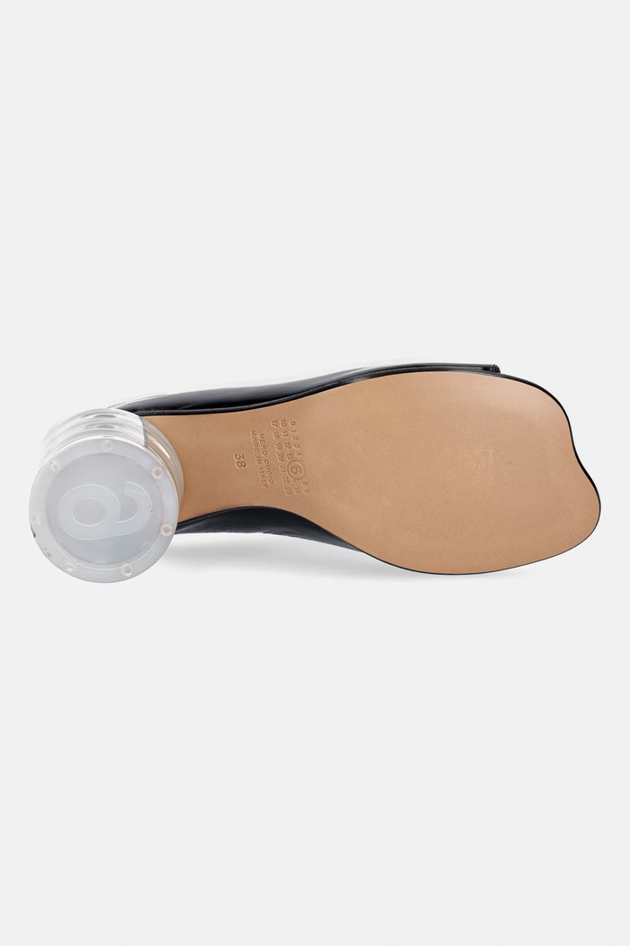 MM6 Maison Margiela ciabatte slide in pelle S59WP0215.P7560.T8013 nero