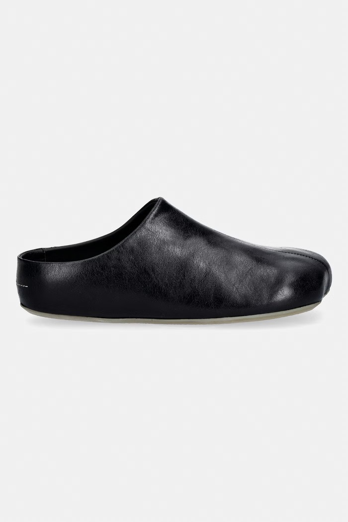 MM6 Maison Margiela джапанки мулета женски кожени S59WX0083.P7561.T8013 черен SS26
