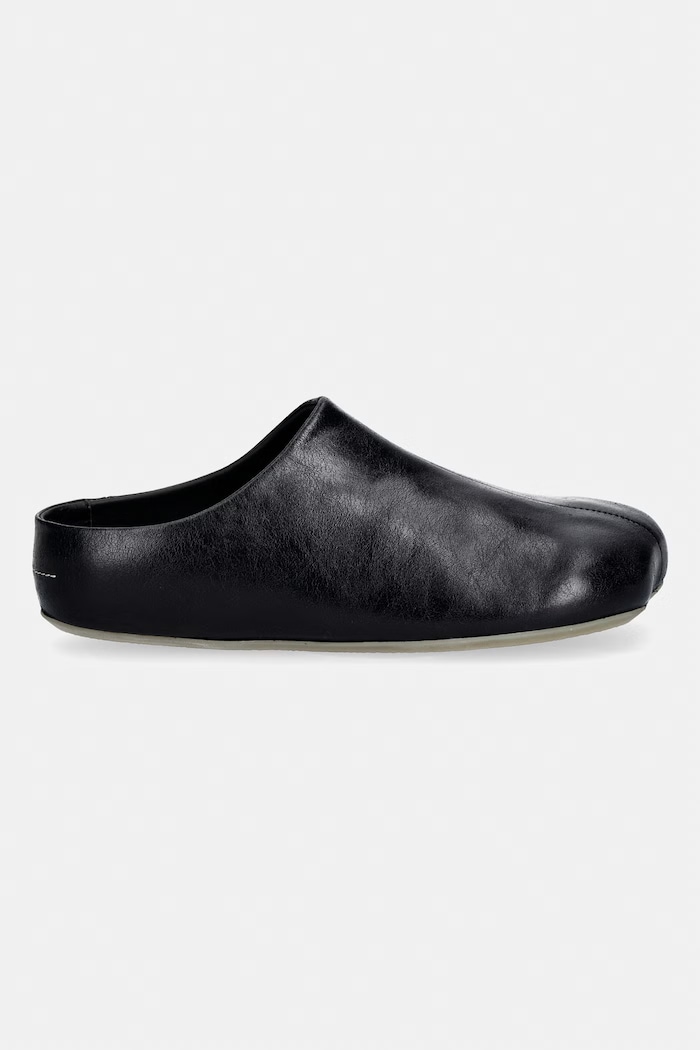 MM6 Maison Margiela джапанки мулета женски кожени S59WX0083.P7561.T8013 черен SS26