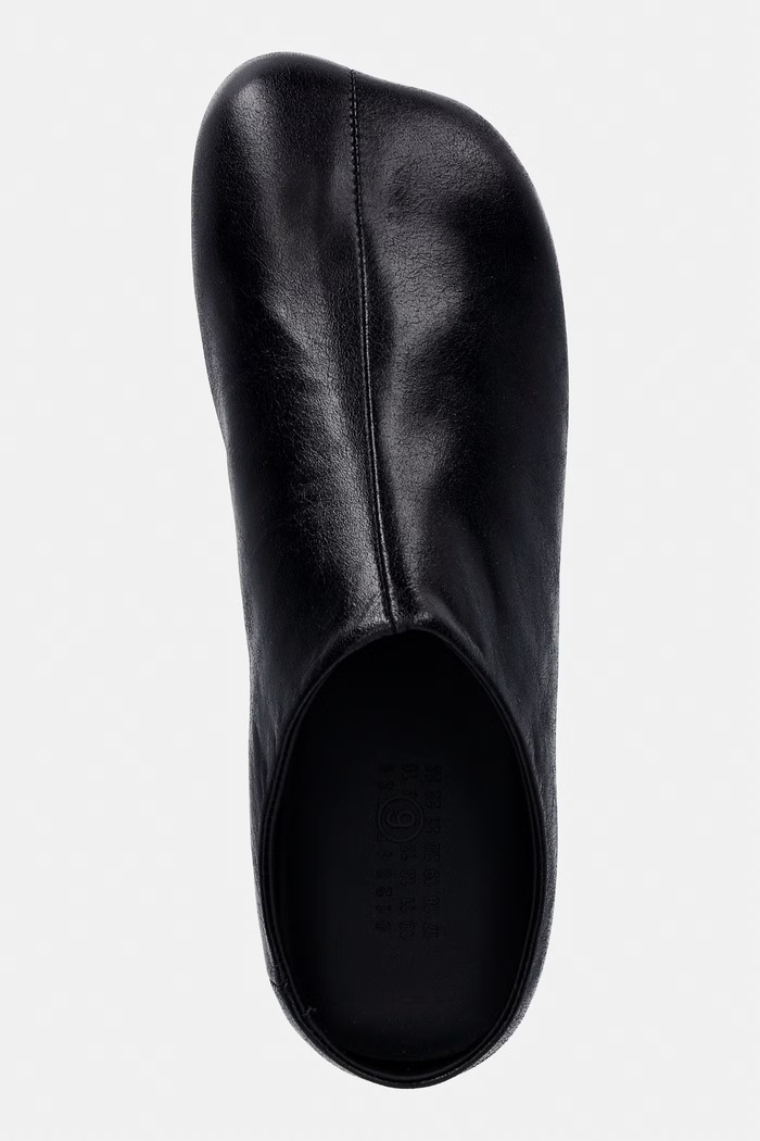 MM6 Maison Margiela джапанки мулета женски кожени черен S59WX0083.P7561.T8013