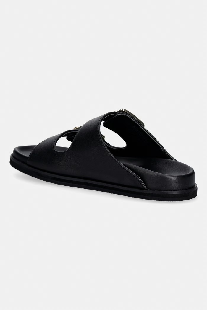 Scarpe BOSS ciabatte slide in pelle Freyah 50563376.001 nero