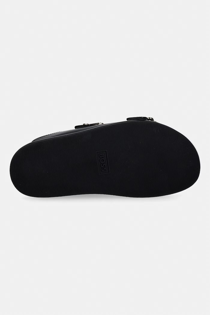 BOSS ciabatte slide in pelle Freyah 50563376.001 nero
