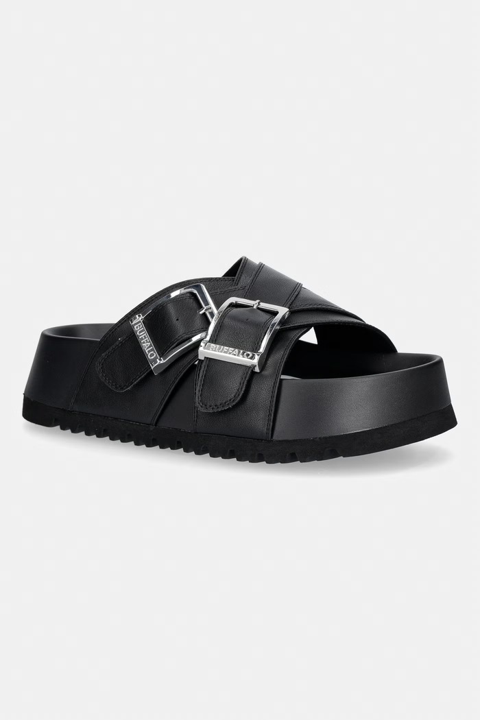 Buffalo šľapky na platforme dámske Jane Cross 1602317 čierna SS26