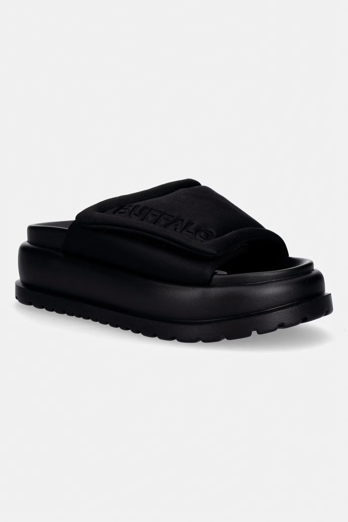 Buffalo šľapky dámske Palma Velcro čierna 1602325