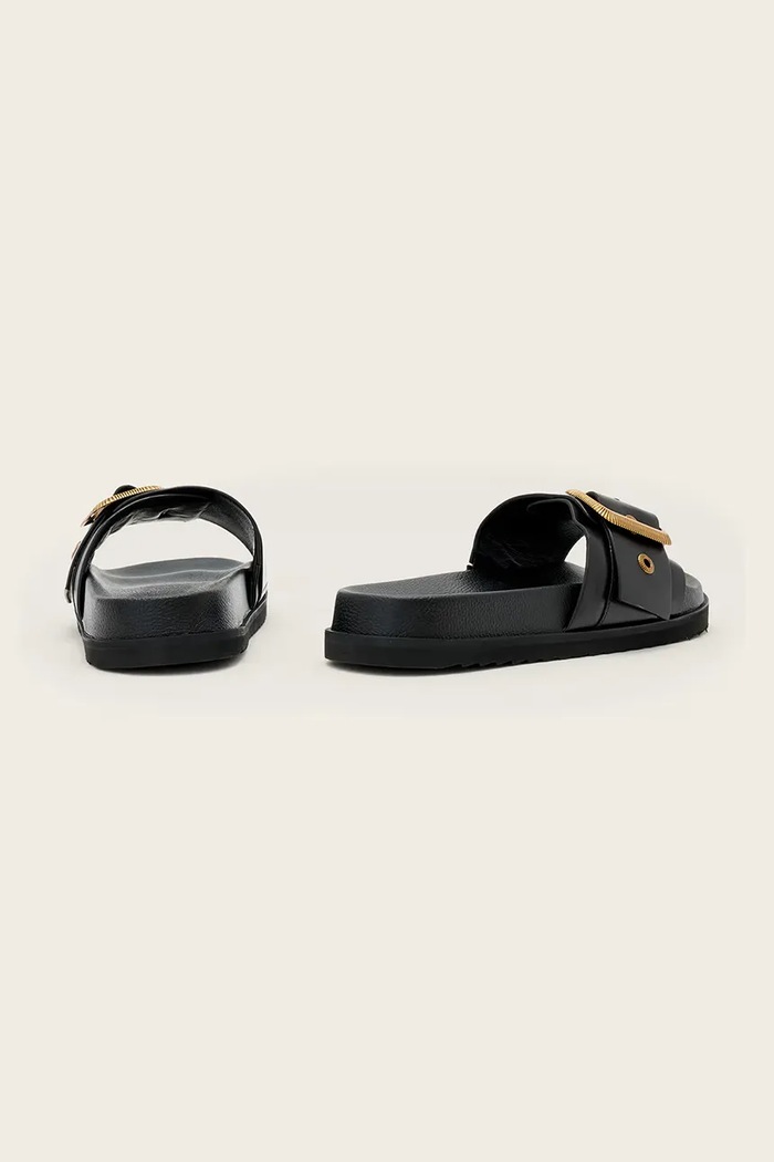 Obuv Kožené šľapky AllSaints Ellie Western Sandals W038FE.BLK čierna