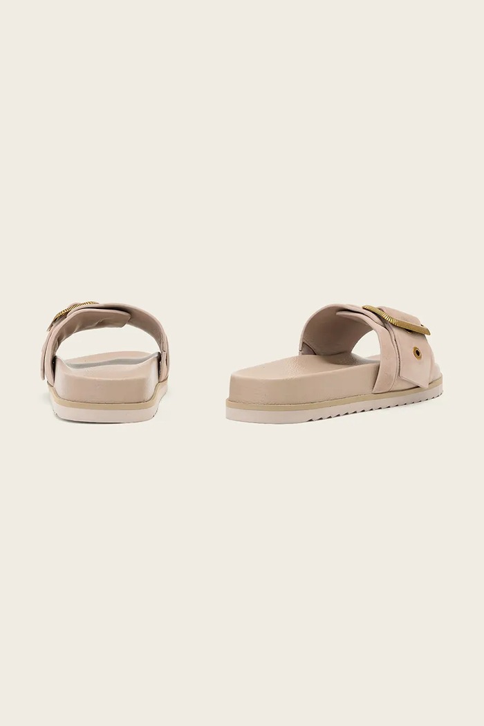 Obuwie AllSaints klapki zamszowe Ellie Western Sandal W039FE różowy