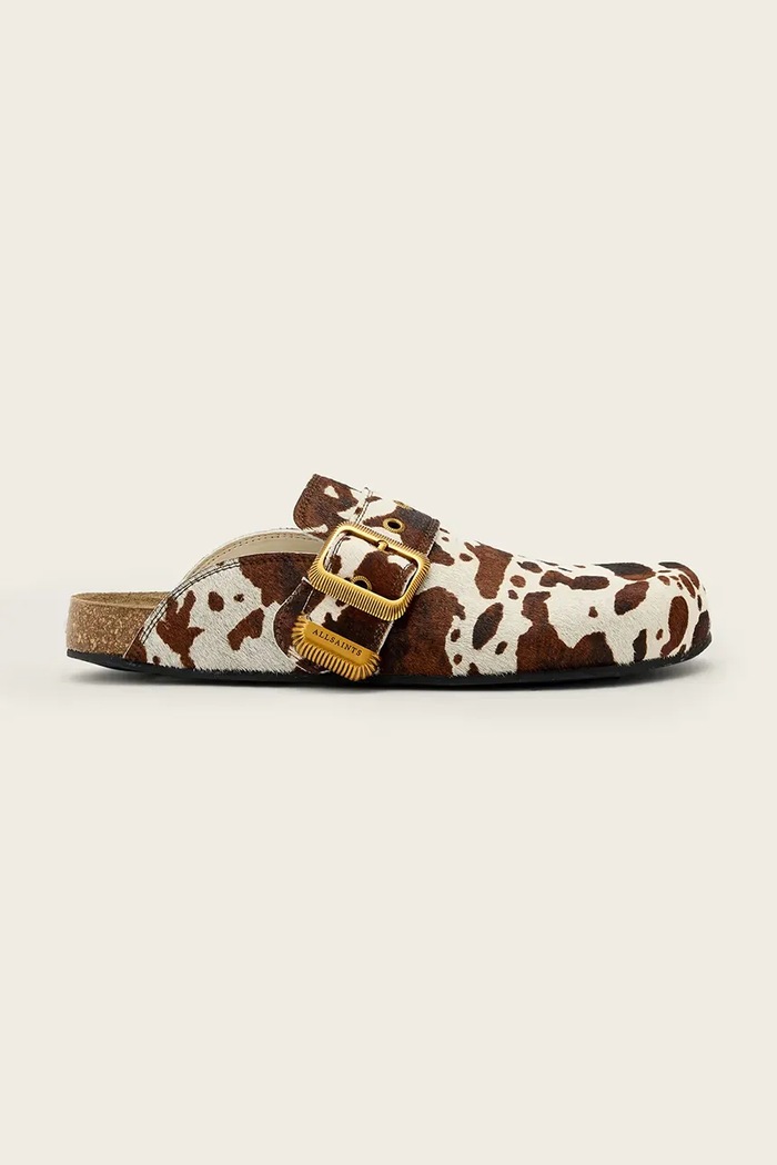 AllSaints šľapky mules dámske kožené Staffa Mule béžová W049FE