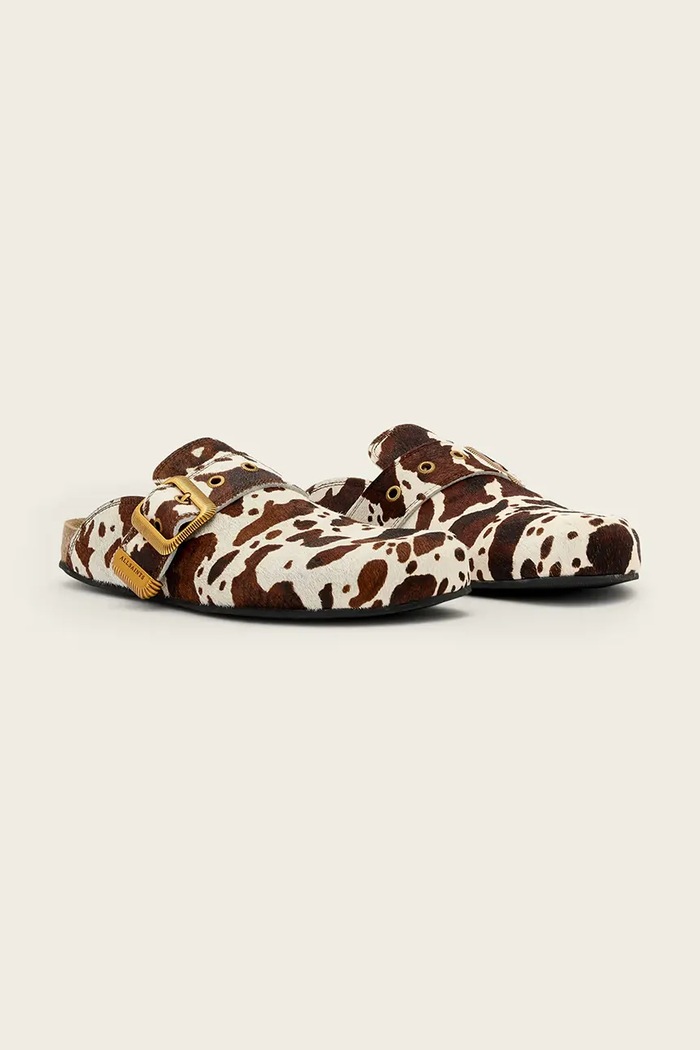 AllSaints šľapky mules dámske kožené Staffa Mule W049FE béžová SS26