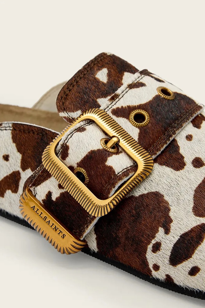 AllSaints šľapky mules dámske kožené Staffa Mule béžová W049FE